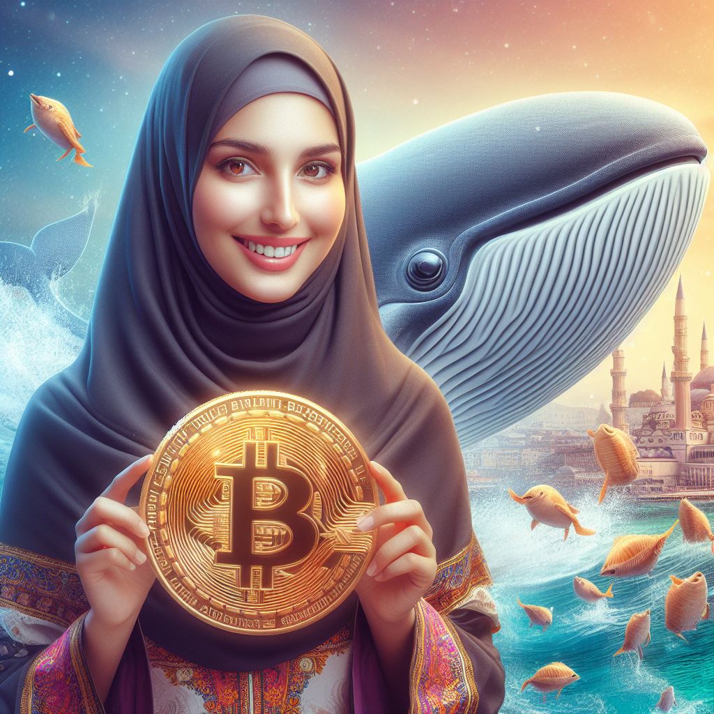 a woman with bitcoin whale