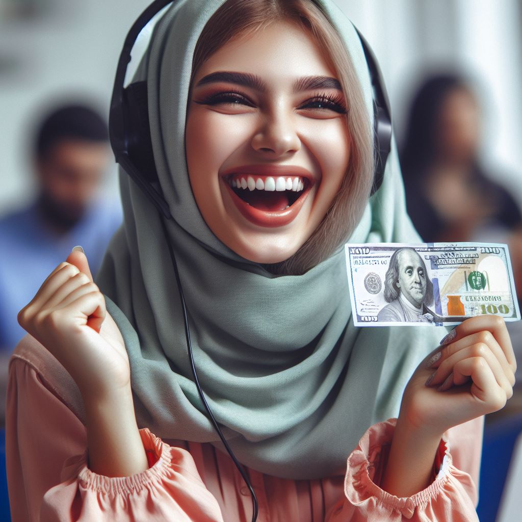 A young Egyptian girl who looks happy at bitcoin halving 2024